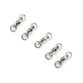 

50pcs/Lot Size 0#-10# Ball Bearing Swivel With Solid Rings Sea Fishing Swivels Hook Connector