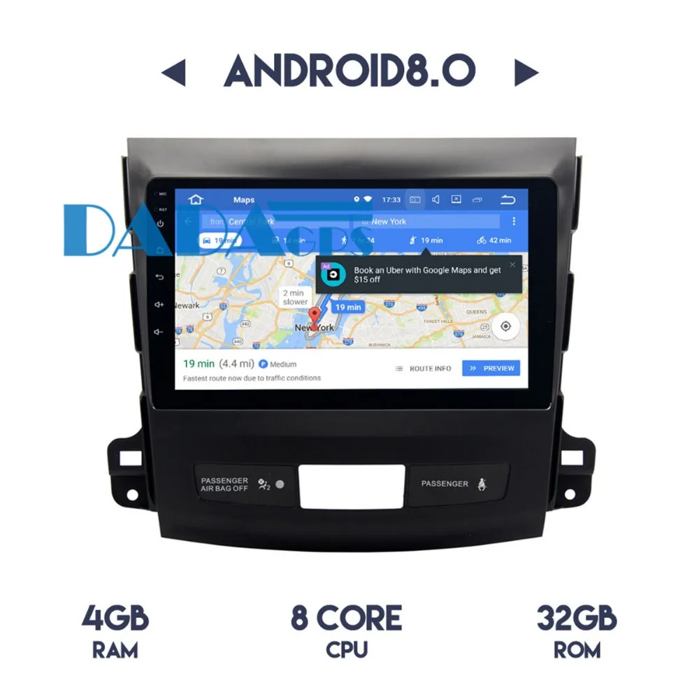 Cheap Android 8.0 7.1 Radio Car GPS Navigation For Mitsubishi Outlander 2006-2012 For Citroen C-Crosser for Peugeot 4007 no DVD Player 1