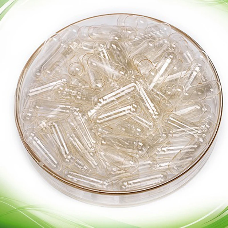 

Quality 1000Pcs Transparent Empty Gelatin Capsules Pill Vcaps Clear Halal Separated Box