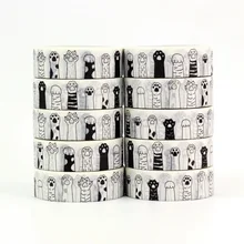 10 шт./лот Симпатичные черно белые кошачьи лапы Васи бумажные DIY