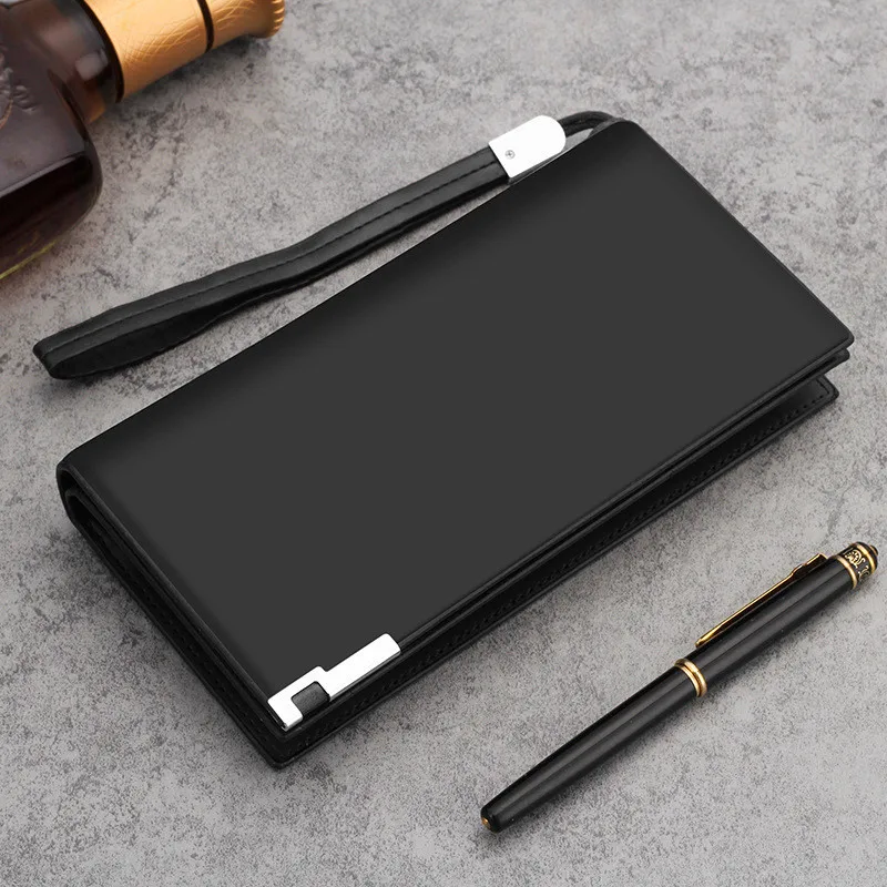 

HNXZXB New business wallet multi-function coin purse zipper men's wallet foldable luxury mobile phone bag multi-card wallet