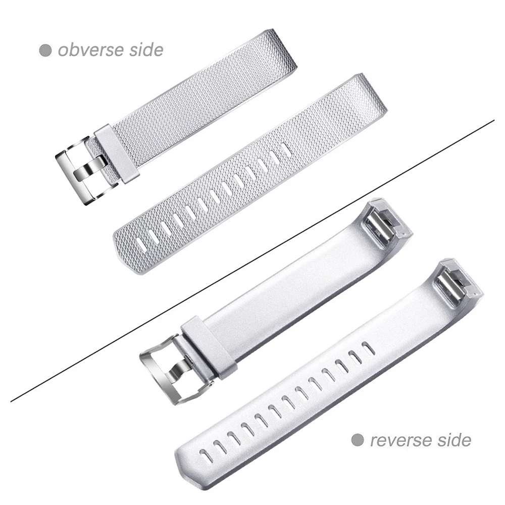 Honecumi Wrist Band For Fitbit Charge 2 TPU Watchband Accessory Wrist Strap For Fitbit Charge 2 Rose GoldSilver Bracelet  (7)