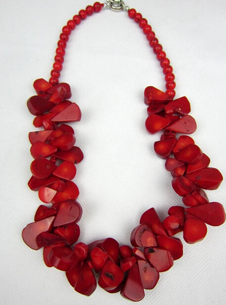 

Hot sell ->@@ Hot sale S>>>>> Fashion Huge Handmade Multi Red Real Coral Beads Necklace Jewelry -Top quality free shipping