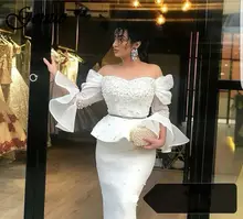Women Elegant Patchwork Beading Ruffle Off Shoulder Backless Flare Sleeve Peplum Scuba Elegant Midi Dress ruffle trim flare sleeve top