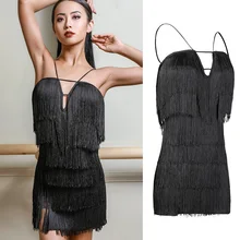 Уникальные латинские танцевальные платья женские сексуальные спинки шнуровка Длинные рукава сальса платья для женщин взрослых бальных Самба танцевальная одежда DWY953