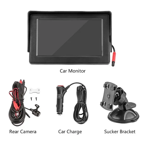 Jansite 4," TFT lcd монитор автомобиля дисплей камера s Обратная камера парковочная система для автомобиля заднего вида Мониторы обратное изображение NTSC PAL - Цвет: Car Monitor