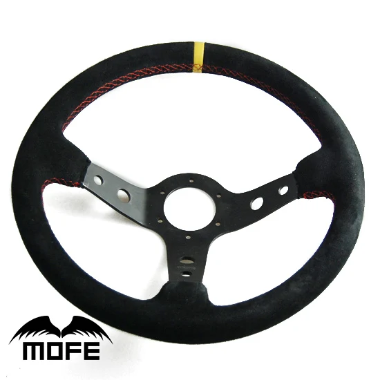 MOFE Racing Специальное предложение логотип Deep Corn блюдо замша 14 дюймов 350 мм руль+ Роговая кнопка
