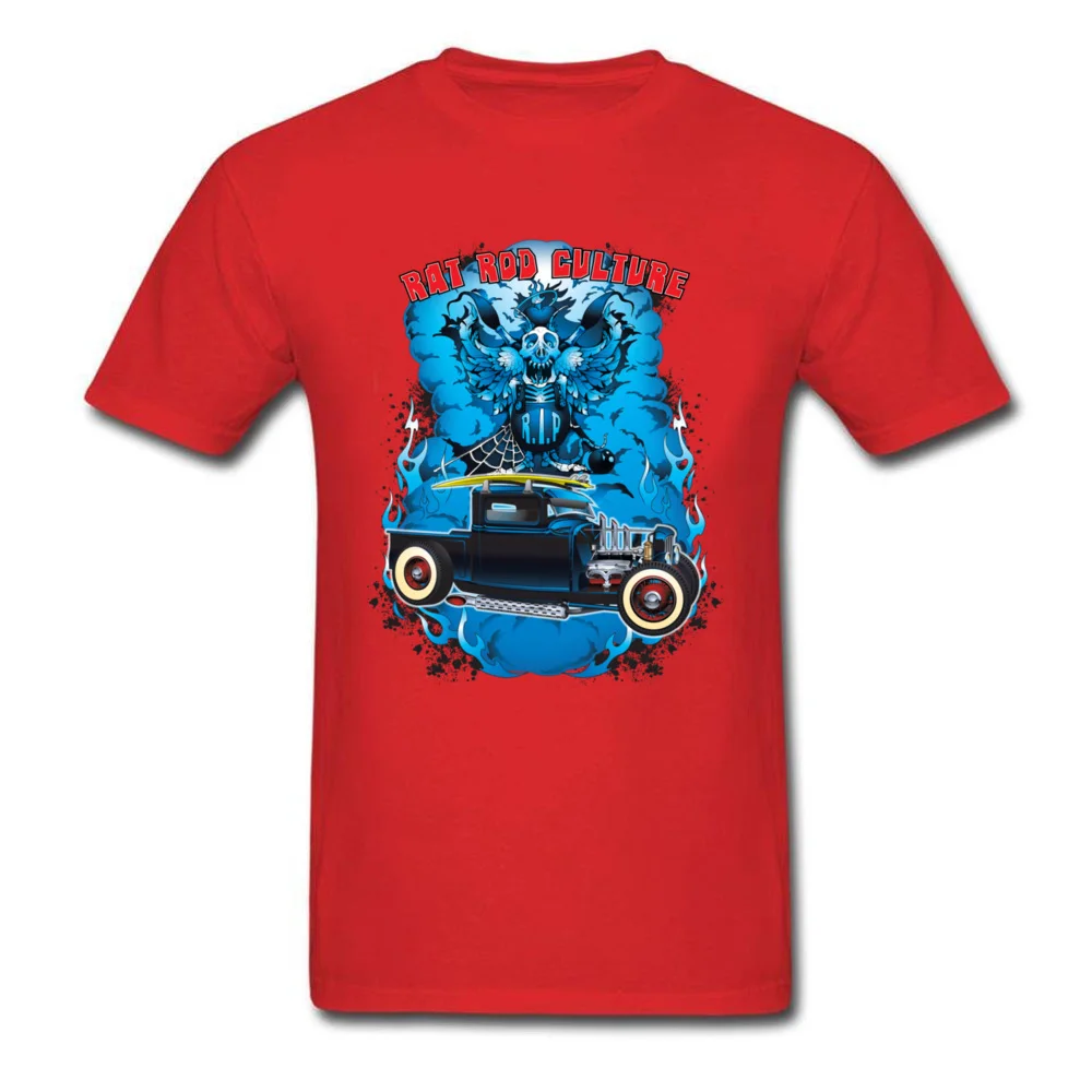 Rat Rod Culture 100% Cotton Fabric Men Short Sleeve Tees Normal Summer Fall Top T-shirts Design Tee-Shirts 2018 New O-Neck Rat Rod Culture red