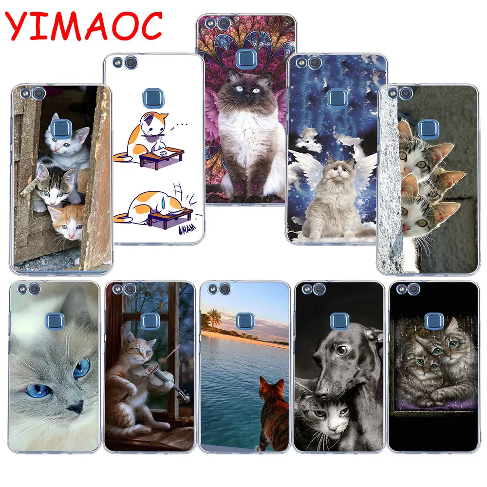 

YIMAOC 74z beautiful Lovely Cat Soft TPU Case for Huawei P20 Pro P10 P9 P8 Lite P Smart Mate 10 lite 20 pro
