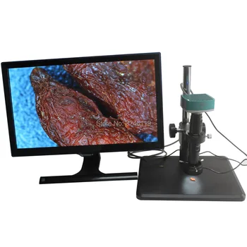 

CE ISO 1080P 60FPS HDMI USB Industrial Microscope Video Camera+10X-200X C-mount Lens+LED Light Source+Focusing Stand Workbench
