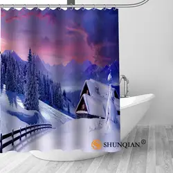 Новая наклейка на лестницу снежные горы занавеска для душа украшения для ванной комнаты для дома водонепроницаемая ткань Шторки для