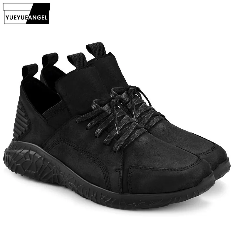 

New Designer Genuine Leather Casual Shoes High Quality Fashion Men Shoes Luxury Brand Round Toe Winter Real Leather Ankle Shoes