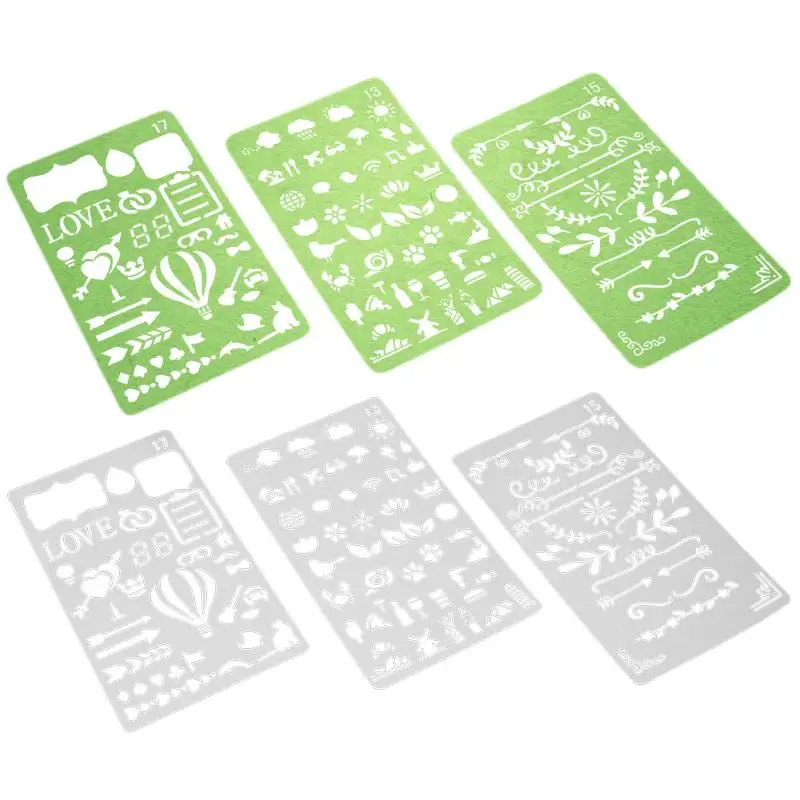 

6pcs/set Hollow Layered Flower Stamps Sets Template Drawing Tool Layering Stencils Scrapbooking Stamps Embossing Heart Drawing