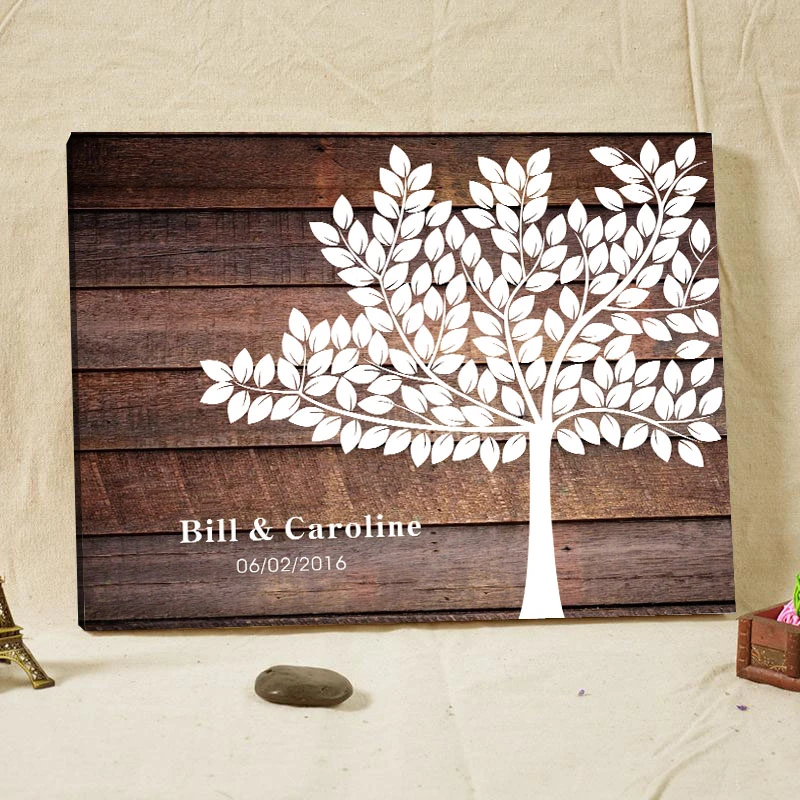 Personalized Wedding Tree Guest Book Canvas Fingerprint Wedding Guest Book Wedding Signature Book Wedding Ideas Decorations Decorative Decorative Decor Ideasdecoration Wedding Ideas Aliexpress