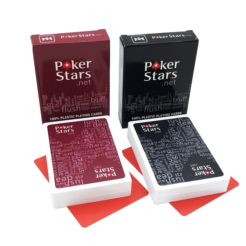 Большие буквы красный и черный цвет ПВХ Pokers водонепроницаемый глазурь пластиковые игральные карты покер Звезда Настольная игра 2,48*3,46 дюймов qenueson