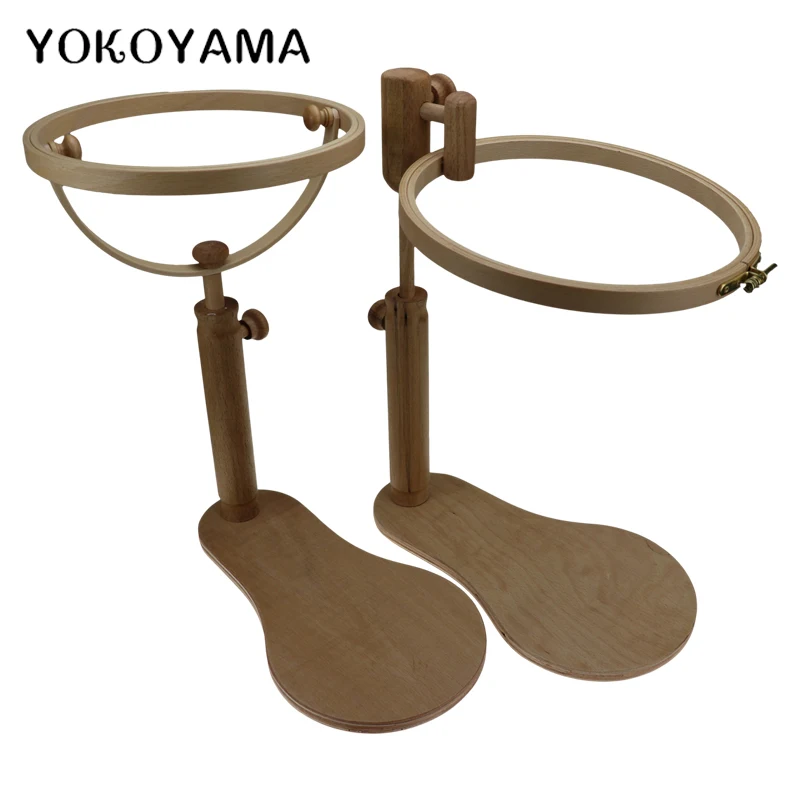 

YOKOYAMA Embroidery Stand Hoop Wood Embroidery Cross Stitch Hoop Set Adjustable Sewing Tools Embroidery Hoop Ring Frame