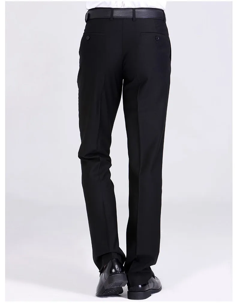 Размер 40, брендовая легкая в уходе Офисная Рабочая одежда, черные мужские брюки, деловые брюки, прямые мужские брюки, Свадебные брюки для жениха