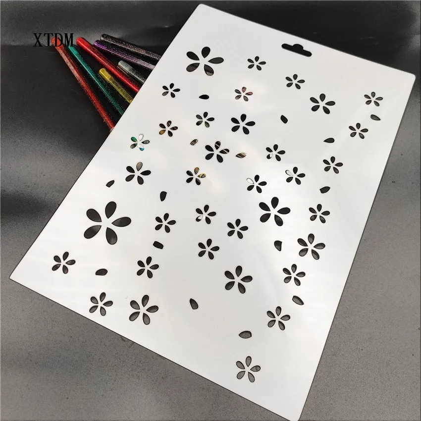 

Small flower plastic mold shield DIY cake scrapbook stencils hollow Embellishments printing lace ruler Valentine's Day