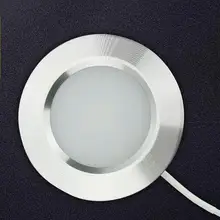 Под Кабинет светильник s светодиодный Ночной светильник с регулируемой яркостью(12 V 3W Круглый Алюминий шкаф светильник под шкаф Кухня лампы счетчик светильник Инж