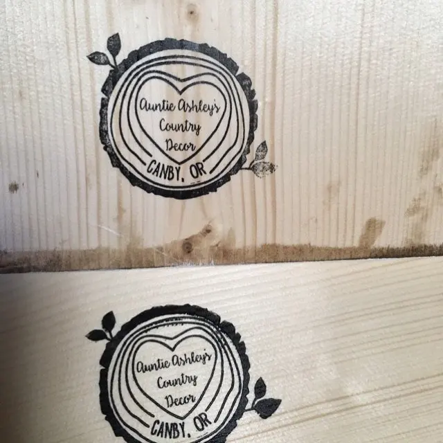 Handmade by Blossom Stamps Rustic Custom Wedding Save the Date Rubber Stamp Wood Slice Tree Rings with Initials and Heart