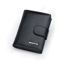 Горячая распродажа мужской держатель для карт из натуральной кожи, кошелек для кредитных карт, черный мини-бизнес держатель для карт, высокое качество, защита для ID карт