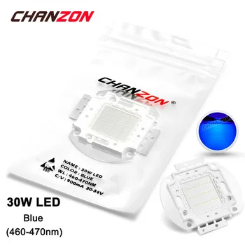 30W LED Light Bulb Lamp Blue 460-470nm 30-34V 900mA 900-1000LM High Power 30 W Watt Epistar Chip Integrated 30Watt DIY COB
