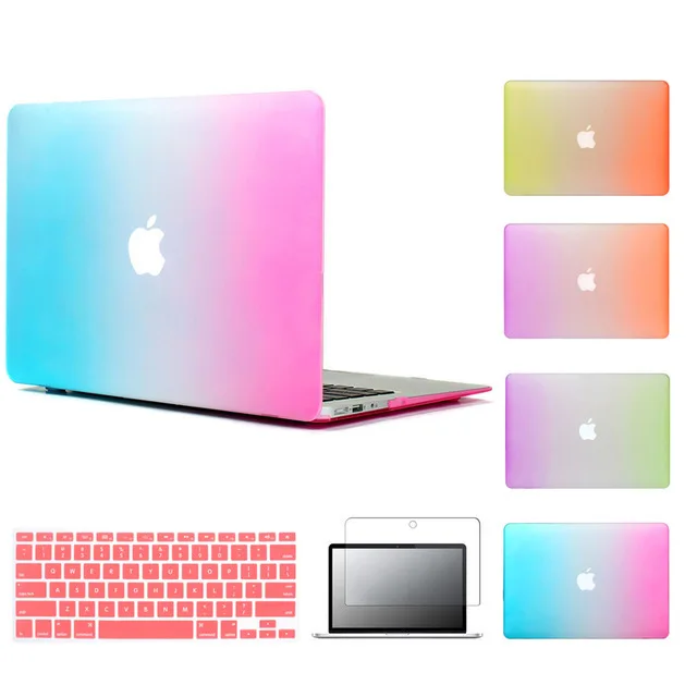 Best selling Matte Case for apple macbook air 11.6 13.3 rainbow mac book pro retina 11 12 13 15