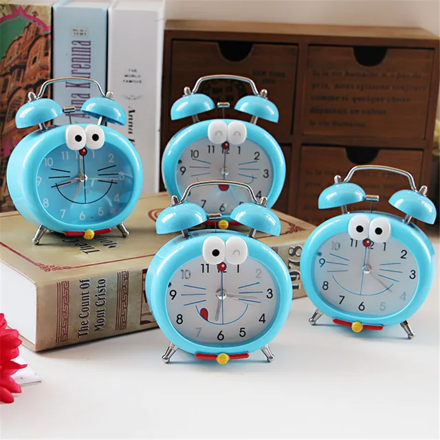 1pcs Doraemon cat alarm clock, Japanese cartoon luminous clock, home