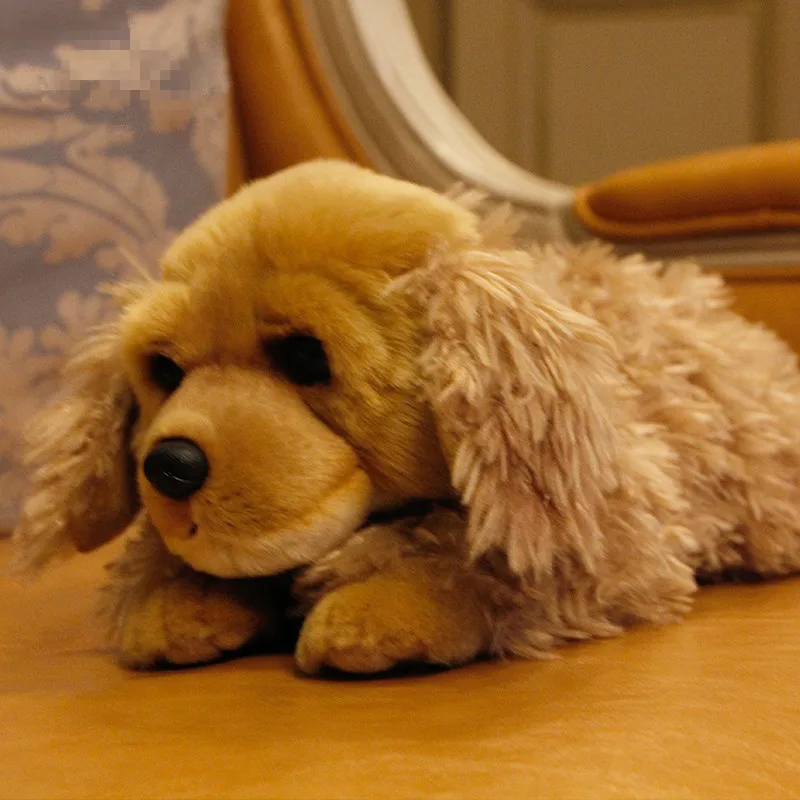 Dorimytrader lovely soft simulation animal Cocker Spaniel plush toy mini animals dogs doll baby gift decoration 35x12x14cm DY50137 (6)