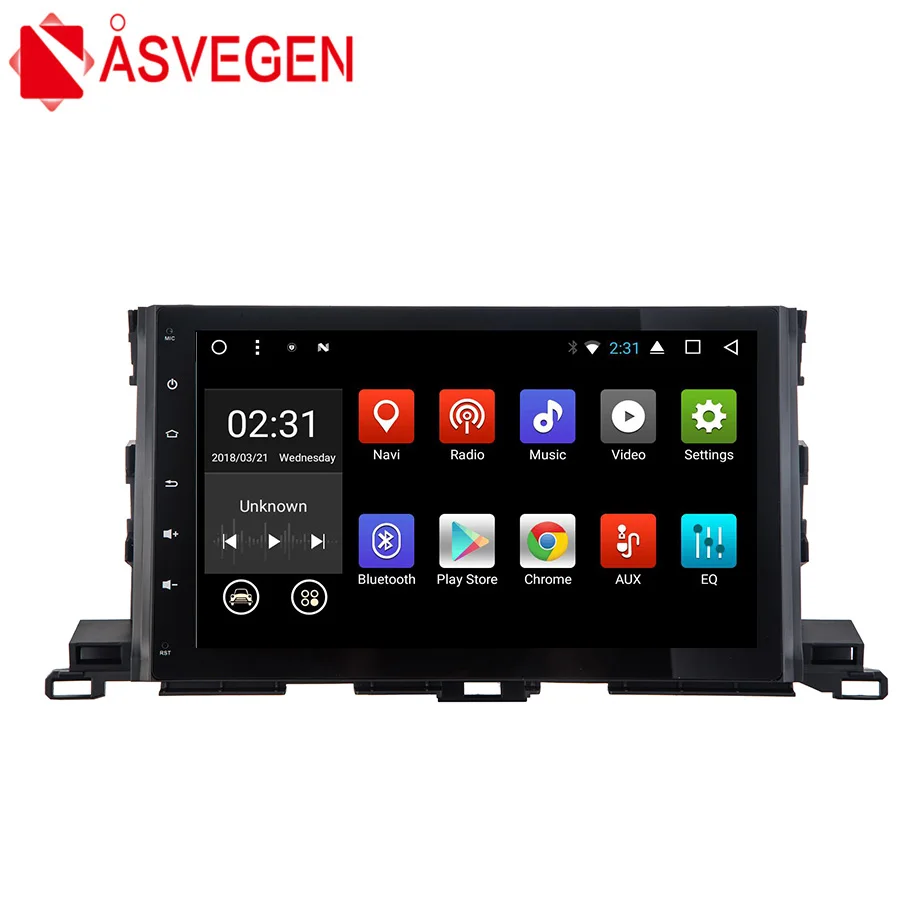 Clearance Asvegen 10.2 inch Android 7.1 Quad Core Car Auto WIFI Radio Multimedia Player GPS Navigation For Toyota HIGHLANDER 2015 0