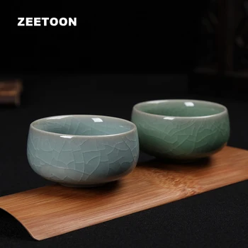 

6PCS/lot 25ml Japanese Style Teacup Crackle Glaze Longquan Celadon Tea Sets Small Tea Cup Master Cup Creative Teaware Home Docer