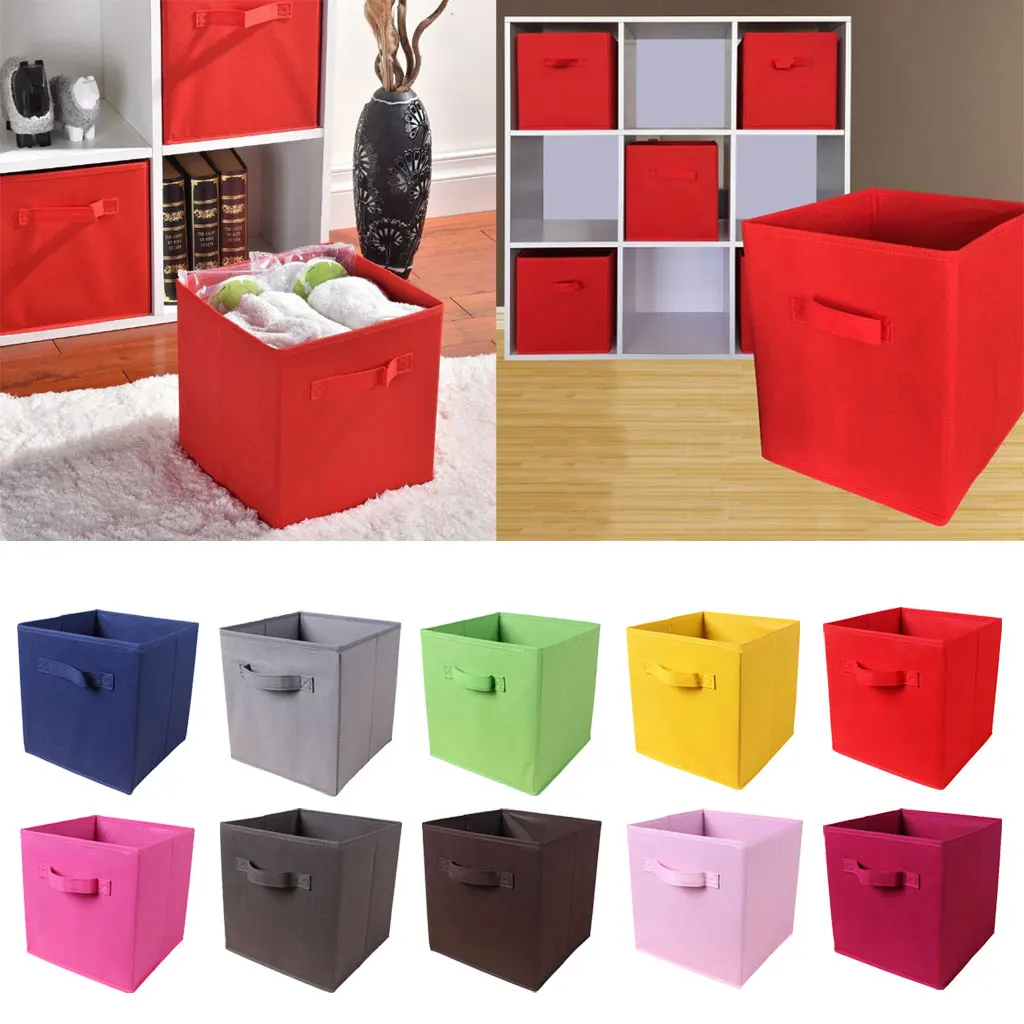 Foldable Cube Storage Bin Sundries Organizer Basket Fabric Drawer