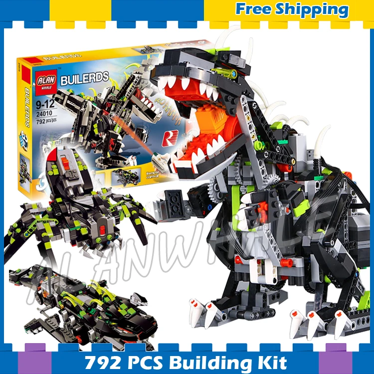 

792pcs Creator 3in1 Monster Dino 24010 Walking Spider Crocodile Model Building Blocks Electric Dinosaur Set Compatible With Lego