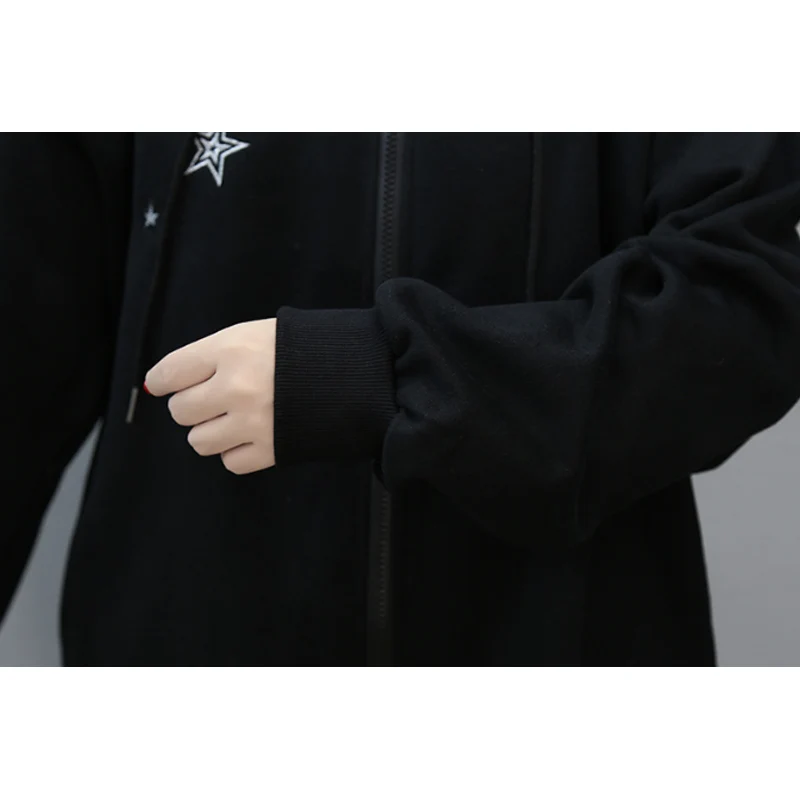New 2018 Plus Size XL- 5XL Women Winter Jackets European Style Loose Thick Basic Coats Hooded Embroidery Star Ladies Outerwear