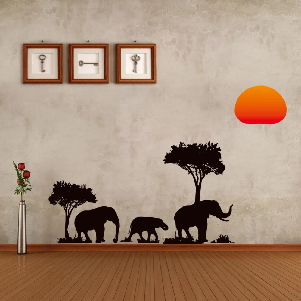 Wall Stickers-3D-Elephant Wall Sticker Mural Decal African Wildlife Animal Home Decor-50×70cm Wall Stickers-3D-Elephant Wall Sticker Mural Decal African Wildlife Animal Home Decor-50×70cm