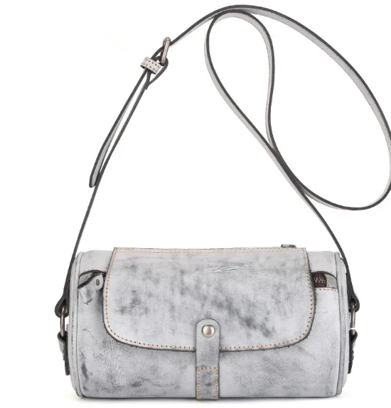 

European And American Style Fog Wax Genuine Leather Fashion Boston Bag Retro Messenger Bag Designer Evening Party Handbag Q060