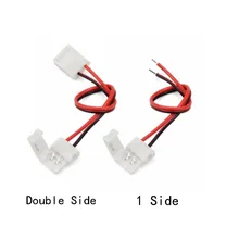 Free shipping 10pcs/lot, 10mm 2pin connector For 5050 5630 single color LED strip LED PCB board connector wire
