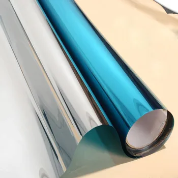 

1.52x20m Blue&Silver One Way Mirror Reflective Solar Tint Anti UV Self Adhesive Film Decorative Heat Control Privacy Glass Tint