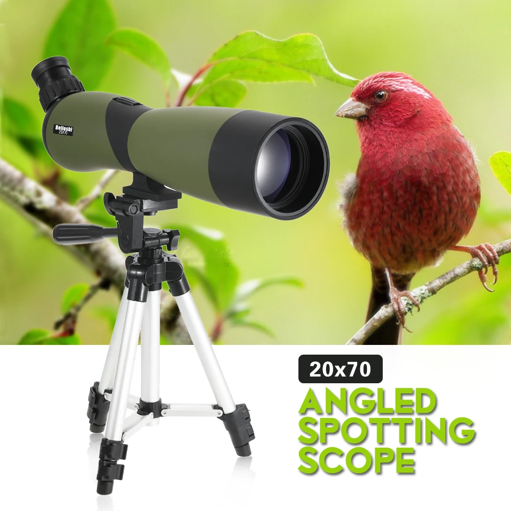 20x70 Angled Spotting Scope BaK4 Monocular Telescope Waterproof Fogproof for Birdwatching Monocular Telescope with Tripod 20x70 Angled Spotting Scope BaK4 Monocular Telescope Waterproof Fogproof for Birdwatching Monocular Telescope with Tripod