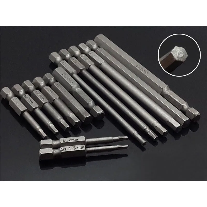

50mm OR 100mm Length Hex Shank Magnetic Hex Head Screwdriver Bits Electric Driver Hand Tools Set Screwdriver Drill S2