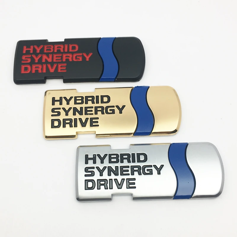 

1 PCS 3D ABS Chrome HYBRID Synergy Drive Refitting Emblem HYBRID Badge Trunk Logo car Stickers Car Styling