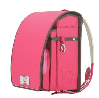 Высококачественная детская школьная сумка из искусственной кожи, брендовый рюкзак для мальчиков и девочек, японская откидная сумка для книг, рюкзак Mochilas Infantis - Цвет: pink