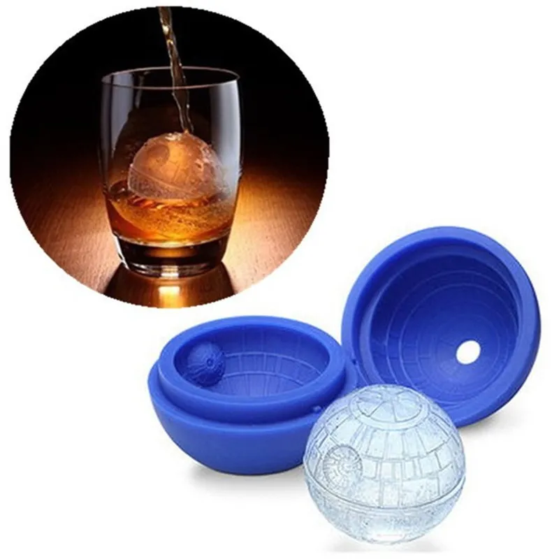 1-4pcs High Quality Star Wars Death Star Ice Cube Silicone Tray Blue large 