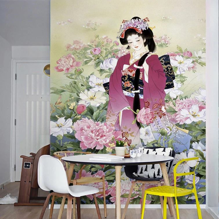 カスタム3d壁紙エレガントなフォト壁紙日本芸者壁壁画寝室のレストランテレビの背景の壁カバールームのインテリア 3d Wallpaper Photo Wallpapercustom 3d Wallpaper Aliexpress