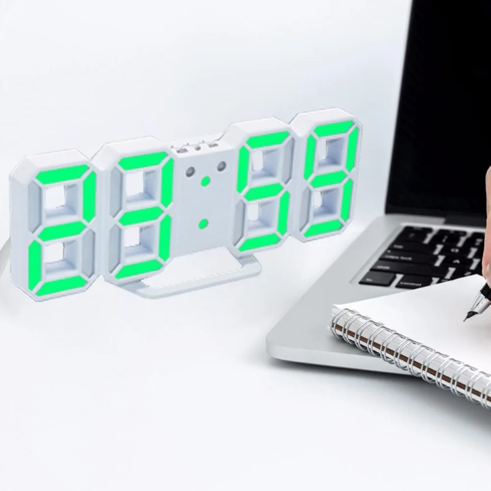 Современный цифровой светодиодный настольные часы 24 или в 12-часовом формате Дисплей повтора сигнала будильник для домашний переводной рисунок для комнаты подарок