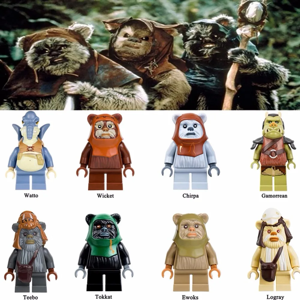 

Playmobil Star Wars Action Figures Yoda Ewoks Jabba Building Blocks Toys For Children Compatible With Duplo Star War mini brick