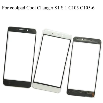 Перейти на Алиэкспресс и купить Черный для coolpad Cool Changer S1 S 1 C105 C105-6 передняя внешняя стеклянная линза с сенсорным экраном без гибкого кабеля запасные части