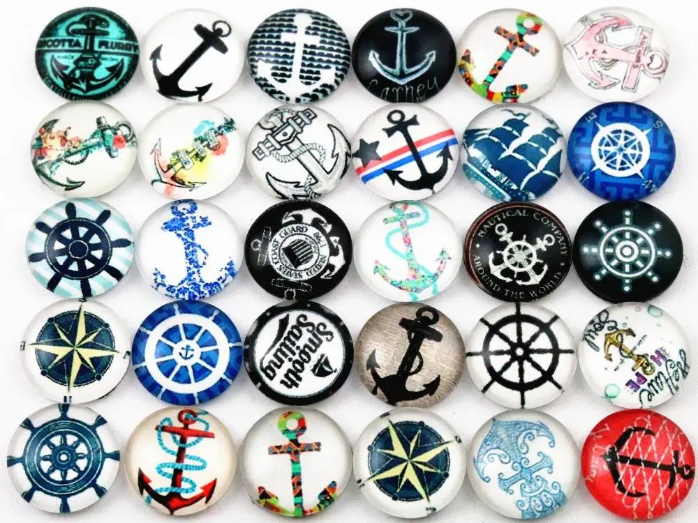 

Hot Sale 50pcs 12mm Mixed Handmade Photo Glass Cabochons (D5-14)
