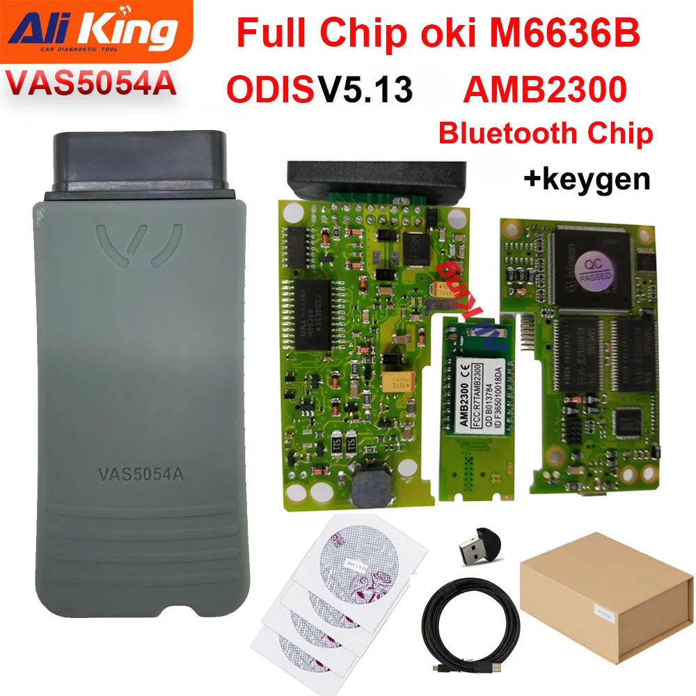 

Top Qualtiy VAS 5054A ODIS 5.13 with Keygen vas5054a oki M6636B Bluetooth AMB2300 full Chip VAS 5054 Support UDS For VAG Series