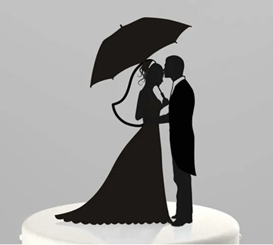 

Showered with Love Couple Figurine Wedding cake decoration Acrylic Cake Topper